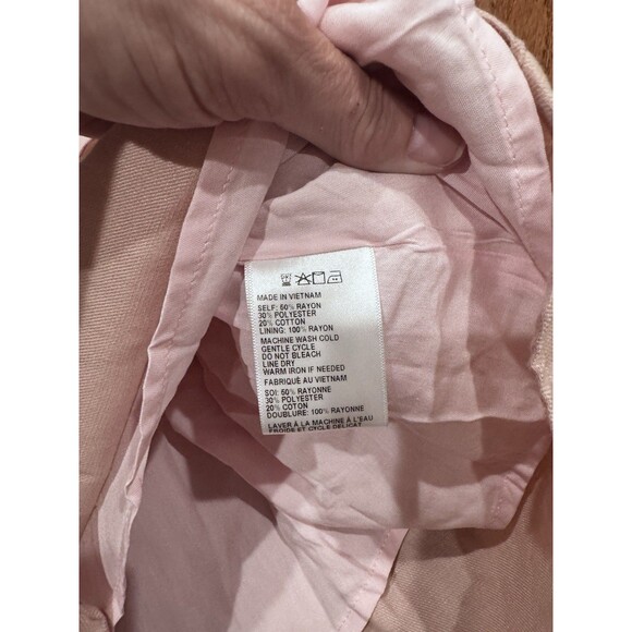 Paper Crane Pink Tiered Ruffle Button-Down Midi Dress Medium Boho Cottagecore - Picture 5 of 7